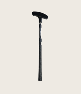 Black, toddler, adjustable toddler golf club, putter, studio shot on an off white background. 